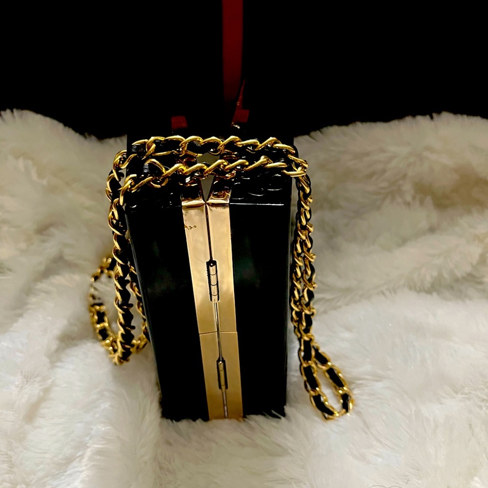 Paris Perfume Bottle Shaped Purse, Paris Clutch with Strap